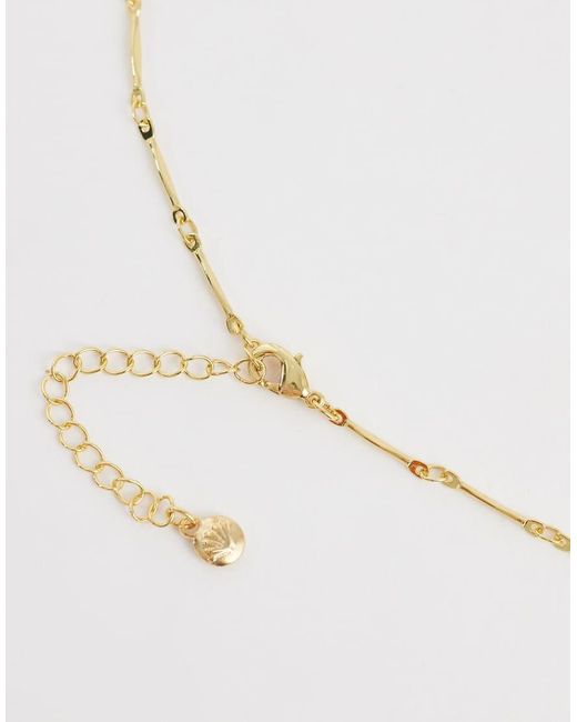 Orelia Metallic Molten Coin Multi Charp Drop Necklace