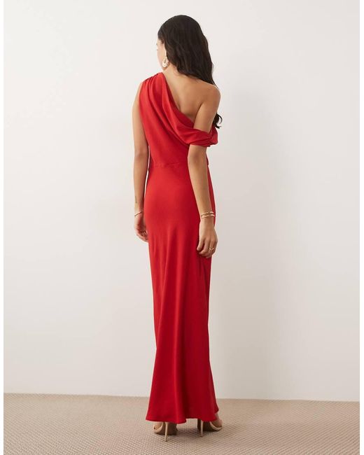 ASOS Red Off Shoulder Maxi Dress