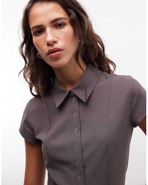 Weekday Gray Cap Sleeve Shirt