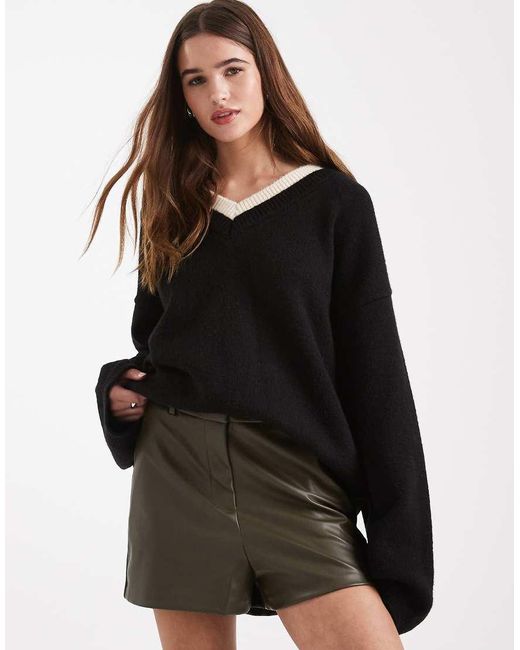 New Look Natural Faux Leather Tailored Short