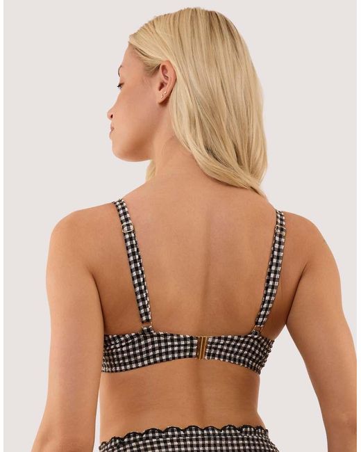 Peek & Beau Black Margot Gingham Scallop Trim Underwire Bikini Top