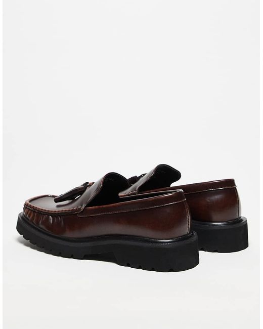 ASOS Black Square Toe Loafers for men