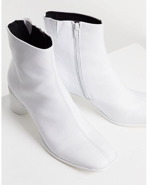 ASOS Heeled Chelsea Boots With Rounded Toe in White for Men | Lyst