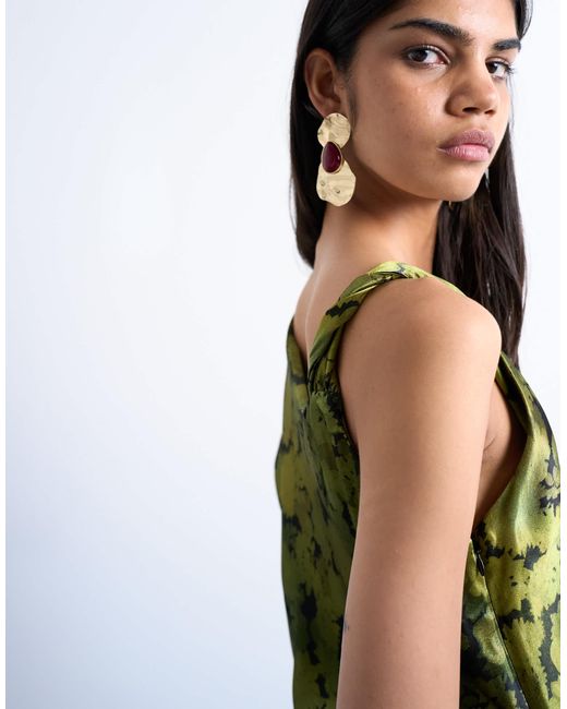 TOPSHOP Green – maxikleid aus satin