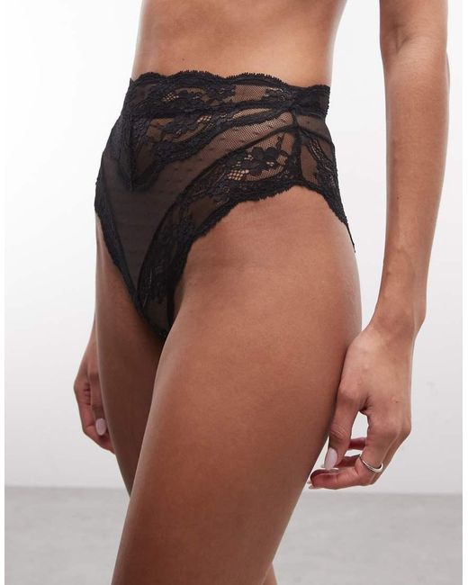 ASOS Black Lola Lace High Waist Briefs