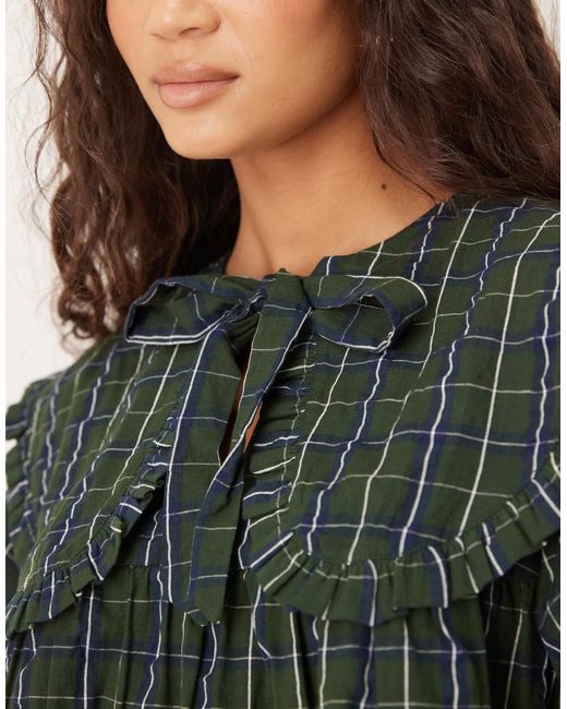 Neon Rose Green – oversize-kleid mit v-ausschnitt und kragen