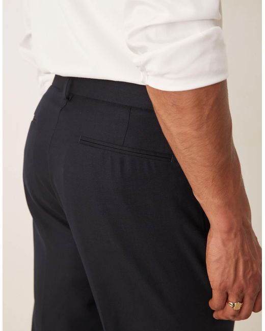 ASOS Natural Smart Tapered Trousers With Front Pleat for men