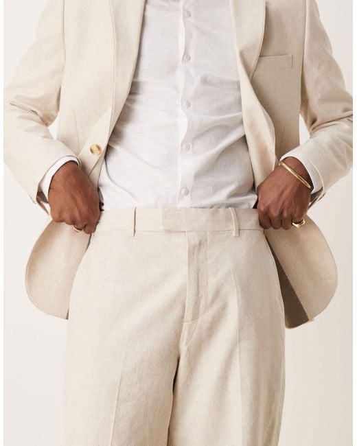 Abercrombie & Fitch Natural Classic Linen Suit Trouser Co-ord for men