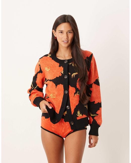 Never Fully Dressed Orange Oversized Cardigan Co-Ord