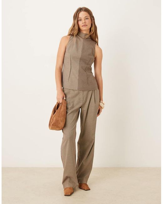ASOS Brown Tailored High Neck Top