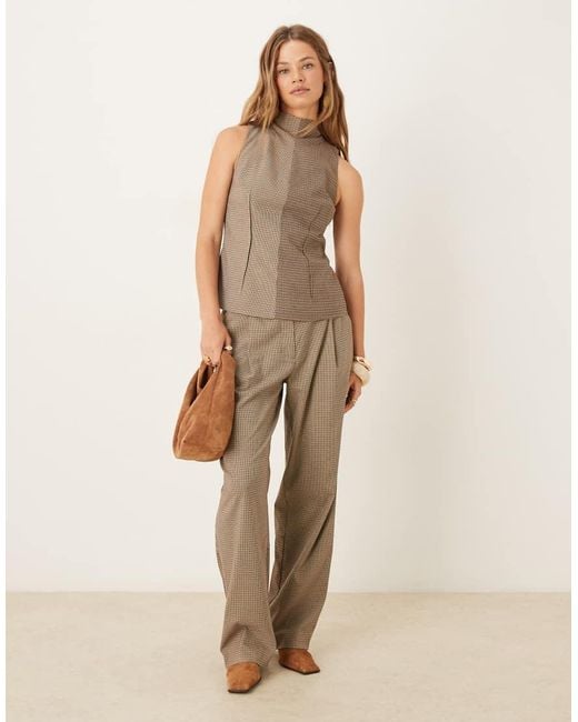 Top De Sastre A Cuadros Variados Con Cuello Alto De (Parte De Un Conjunto) ASOS de color Brown