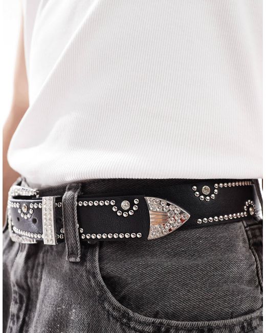 ASOS Gray Western Cowboy Studded Diamante for men