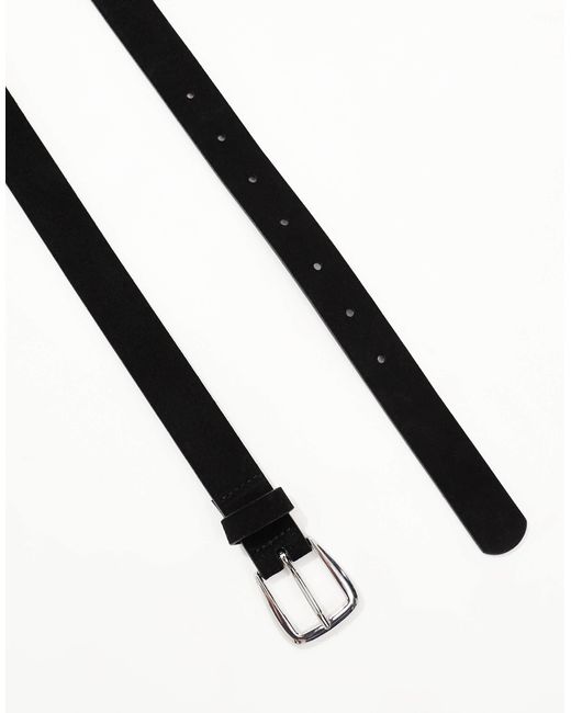 Ceinture en daim à boucle argentée Pieces en coloris Blue
