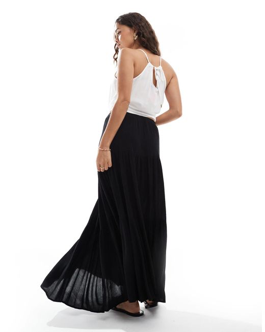 Stradivarius White Petite Boho Midi Skirt