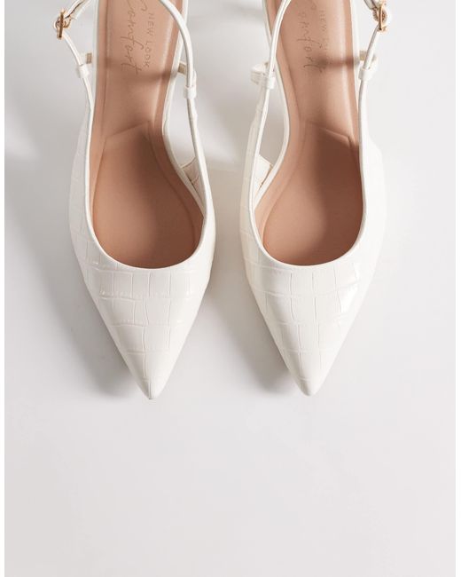 New Look White – slingback-schuhe