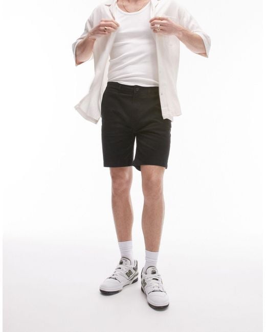 Topman White 2 Pack Slim Chino Shorts for men