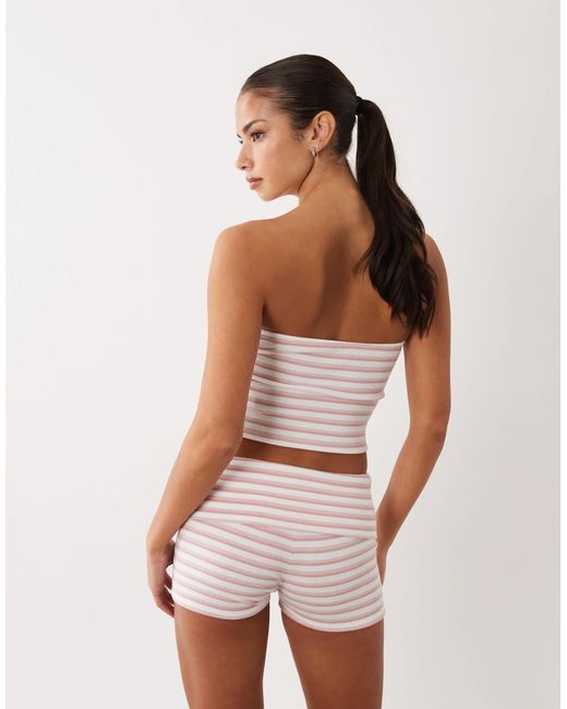 BO+TEE White Bo+tee Foldover Mini Shorts