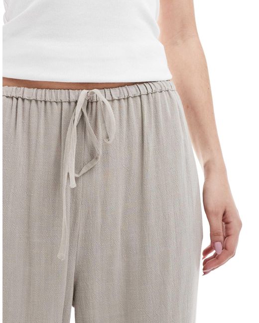 Pantalon large en lin mélangé avec cordon Miss Selfridge en coloris Gray