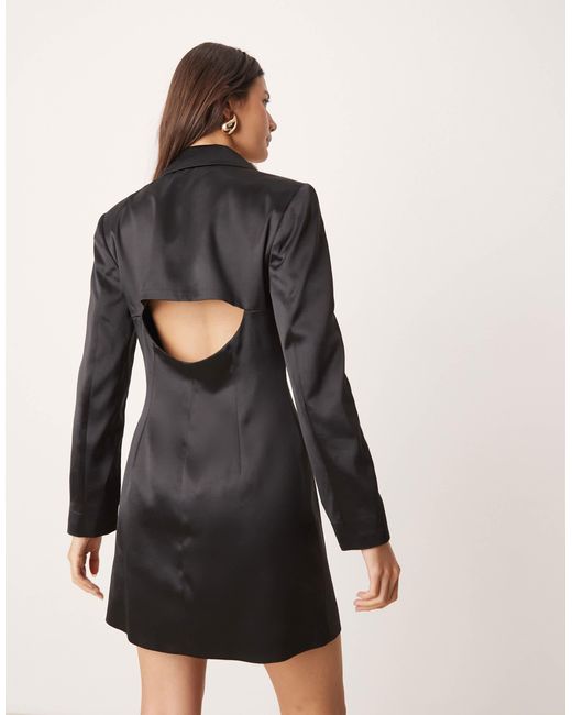 Miss Selfridge Natural Tailored Satin Blazer