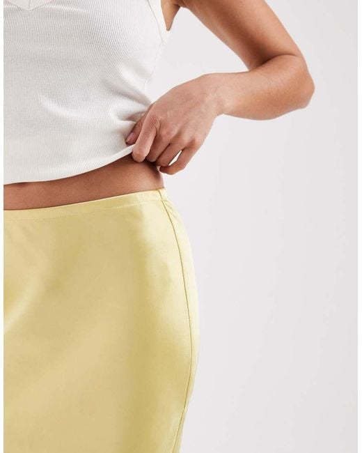 New Look Metallic Satin Bias Midi Skirt