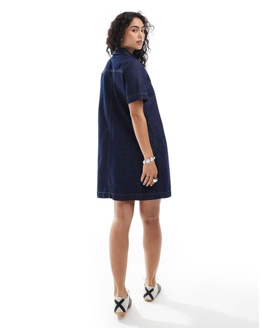 JJXX Blue Boxy Denim Mini Dress