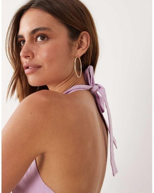 Mango Pink Starring Hailey Bieber Halterneck Mini Dress