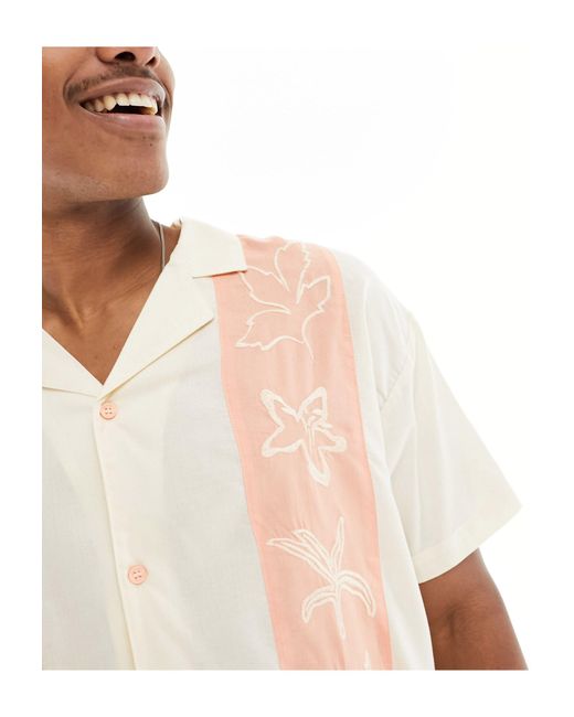 Chemise coupe carrée à empiècements brodés - multicolore Native Youth pour homme en coloris White