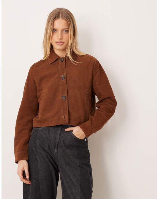 Barney's Originals Brown Real Suede Harrington