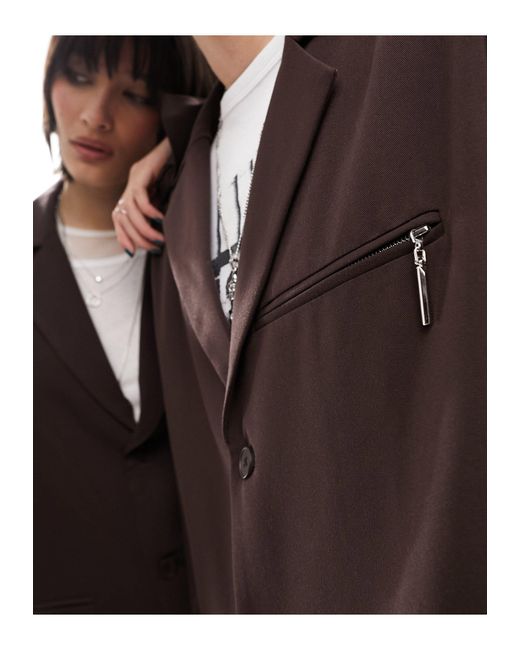 Unisex - ultimate - blazer da abito marrone scuro di Collusion in Brown