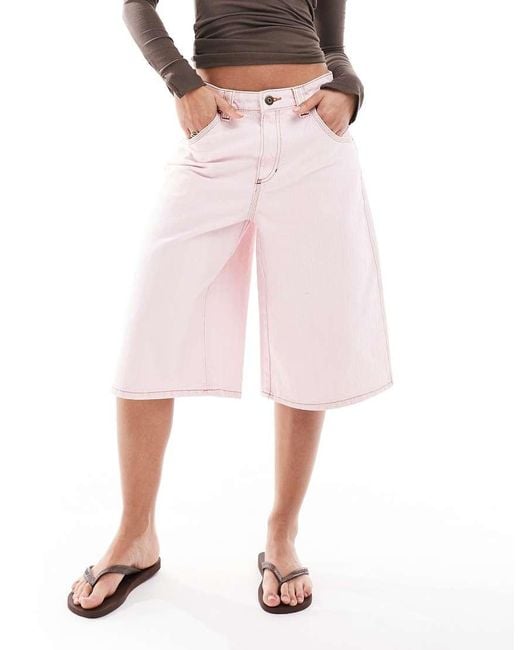Bershka Pink Longline Jorts
