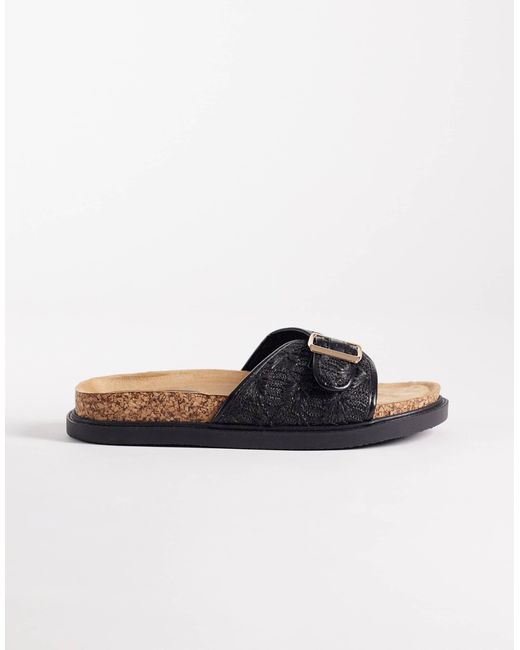 Glamorous Brown – flache, gewebte sandalen