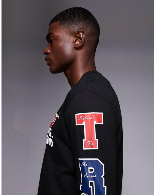 True Religion Blue Long Sleeve Graphic Logo T-Shirt With Sleeve Print for men