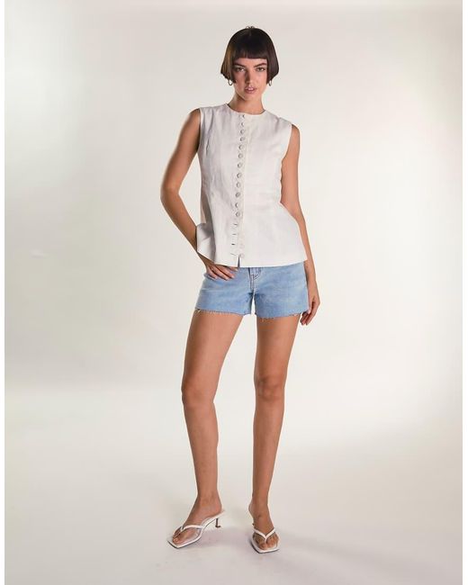 Glamorous Blue Slim Fit Stretchy Denim Short