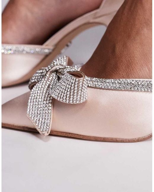 Steve Madden Brown Lumiere Bow Detail Mid Heel Court Shoe