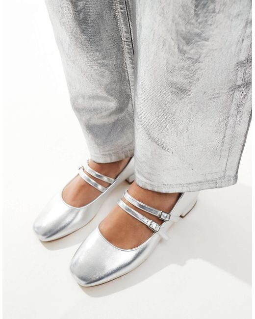New Look White Double Strap Flat Shoe