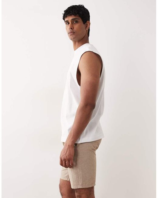 Only & Sons Pink Linen Mix Tie Waist Shorts for men