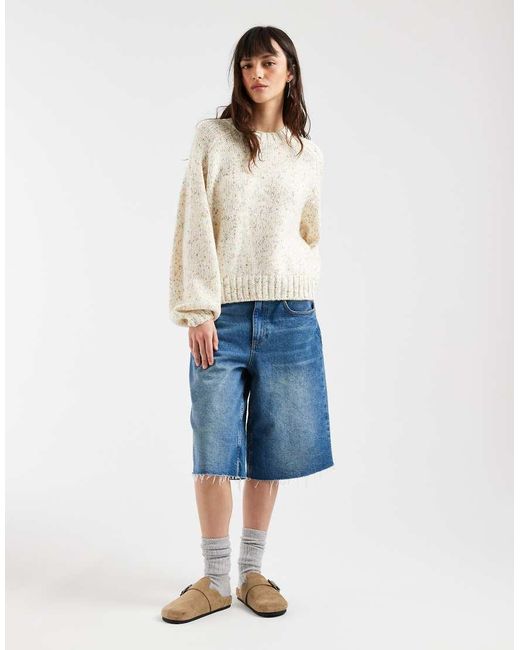 Gap White Flecked Knitted Jumper