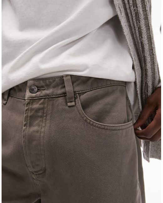 Pantalones holgados color con acabado tintado Topman de hombre de color White