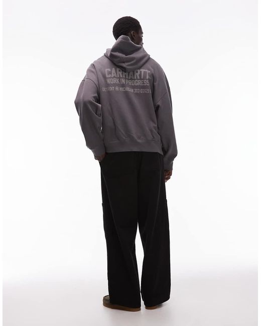 Carhartt Gray Distance Boxy Fit Pullover Hoodie for men