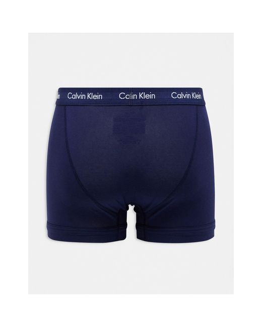 Calvin Klein – 3er-pack elastische baumwoll-unterhosen in Blue für Herren