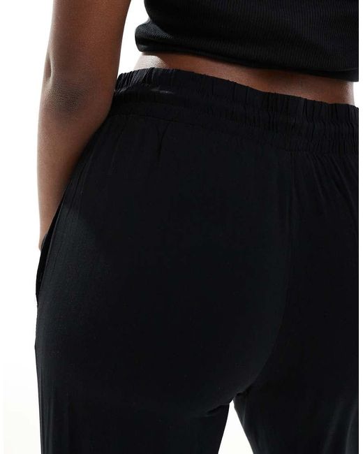 Monki Black Drawstring Waist Trousers