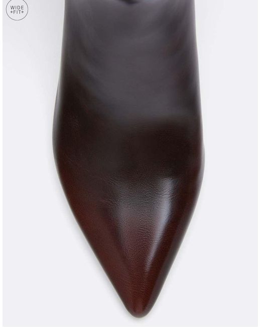 Stradivarius Brown Wide Fit. Heeled High-leg Boots