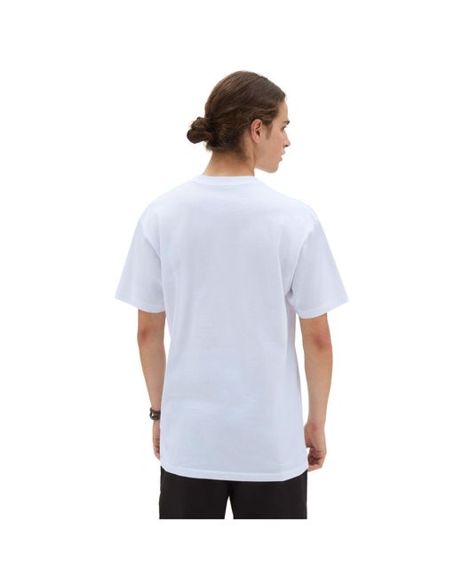 T-shirt a maniche corte bianca con logo a sinistra sul petto di Vans in White da Uomo
