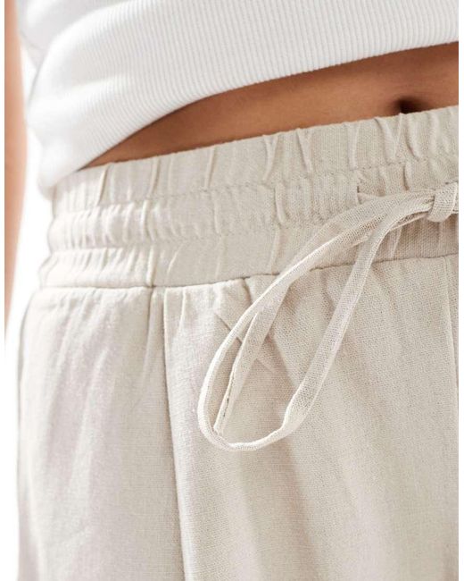 Vero Moda Natural Linen Blend Tie Waist Trousers