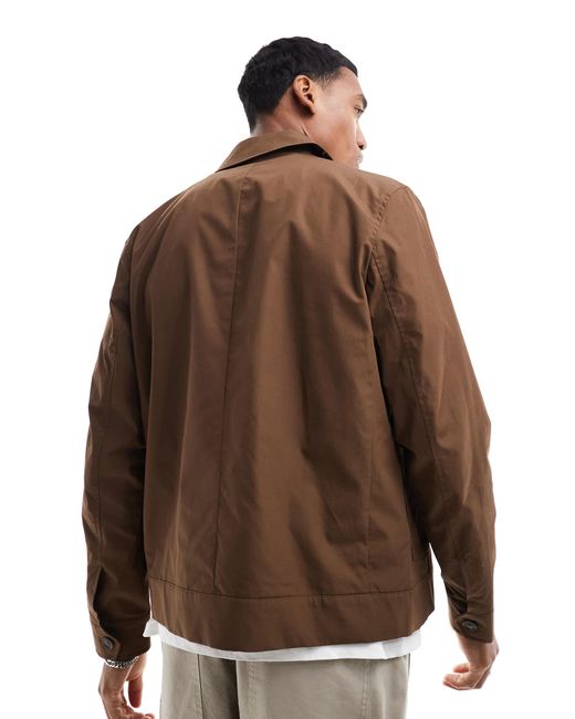 River Island Brown Smart Chore Jacket for men