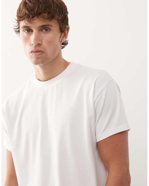 Reclaimed Vintage White Cropped Boxy T-shirt for men