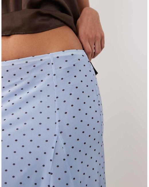 ASOS Blue Low Rise Mesh Midi Pencil Skirt Co-Ord With Godets