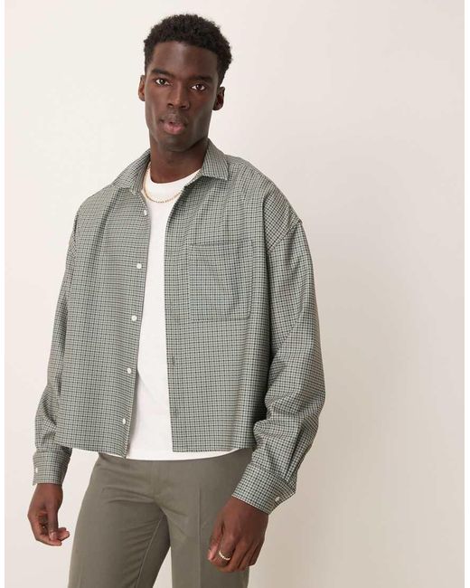 ASOS Gray Volume Oversized Shirt for men