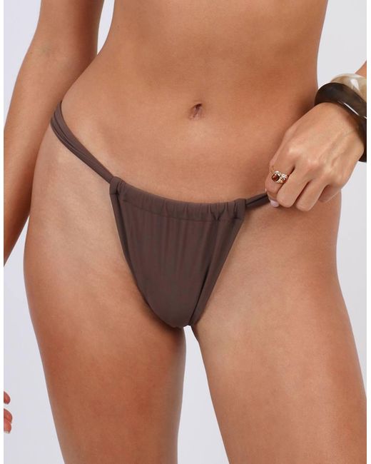 SIMMI Brown Ruched Cup Bikini Top
