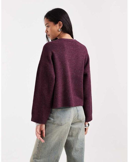 ONLY Purple Relaxed Knitted Jumper